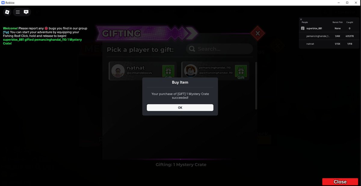 new_eple's tweet photo. TESTI VIA GIFT FISH IT !! https://t.co/OiQ6caymot