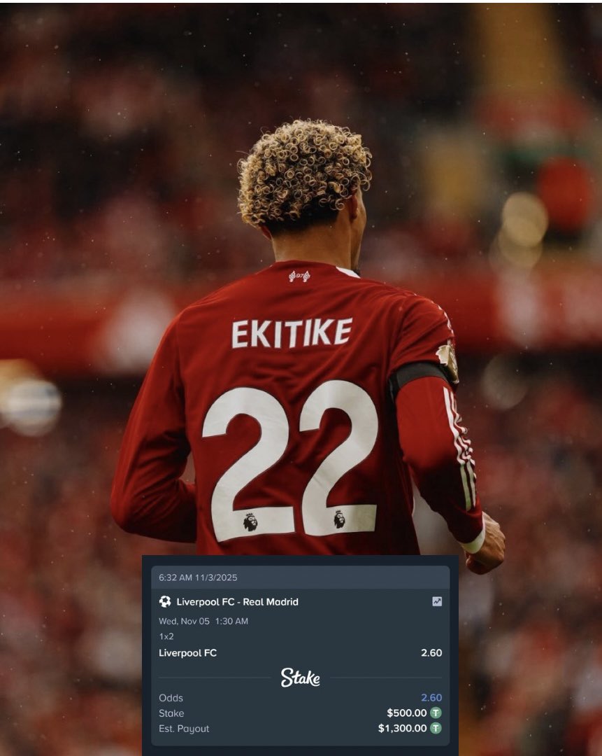 LFCVine's tweet image. Ekitike is gonna score tonight and we win 2-0 - up the reds!🔴