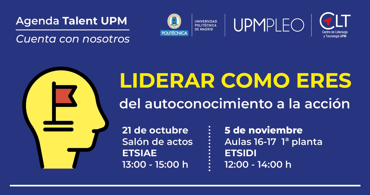 📆 Miércoles 5 de noviembre en la ETSIDI - Aula 16-17 de 12:00 a 14:00 h

Inscripción abierta🔗 short.upm.es/knaas

 #upmpleo #EmpleoUPM #talentupm #somosUPM