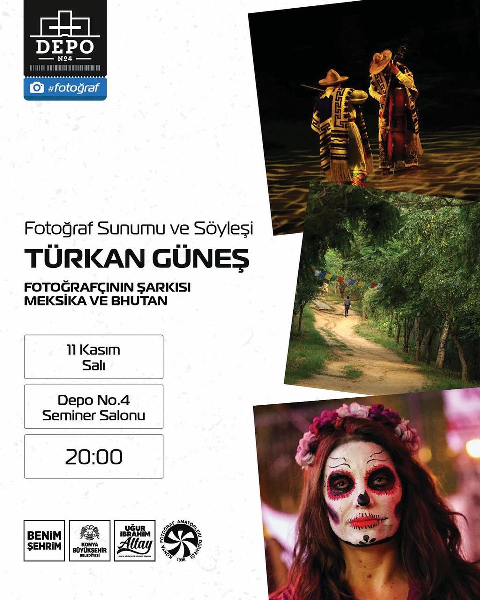 Depo No.4’te KONFAD’lı Fotoğraf Günleri devam ediyor…

11 Kasım Salı akşamı saat 20.00’de, Konfad üyesi Türkan Güneş ile “Fotoğrafçının Şarkısı: Meksika ve Bhutan” adlı fotoğraf sunumu ve söyleşi gerçekleştirilecektir.
