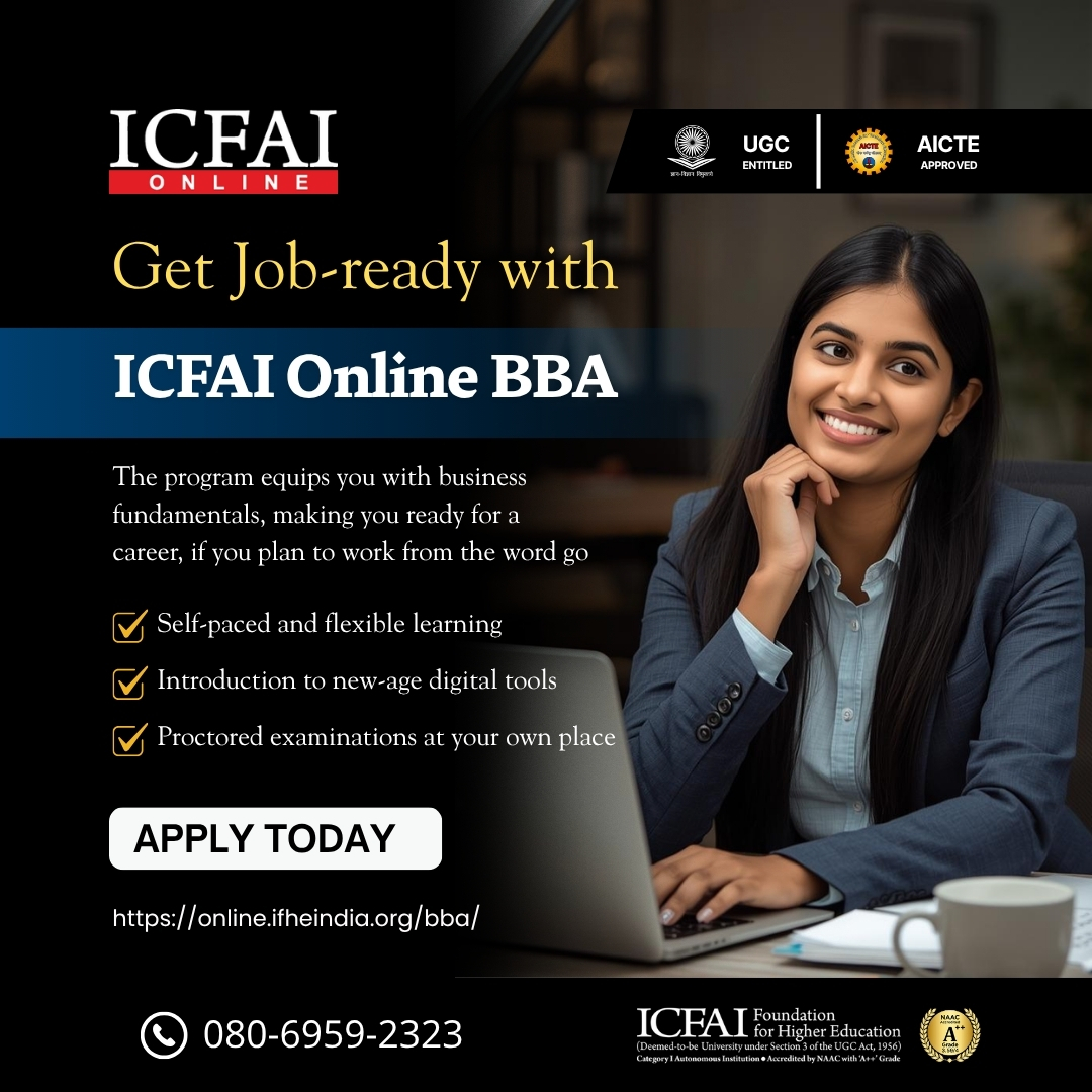 IcfaiOnline's tweet image. Get job-ready with ICFAI Online BBA

Apply Now: online.ifheindia.org/bba/

#icfaionlinebba #JobReady #BusinessFundamentals #FlexibleLearning #selfpacededucation #DigitalTools #CareerReady #Proctoredexams #FutureLeaders #onlineeducation #OnlineBBA #onlineuniversity #management