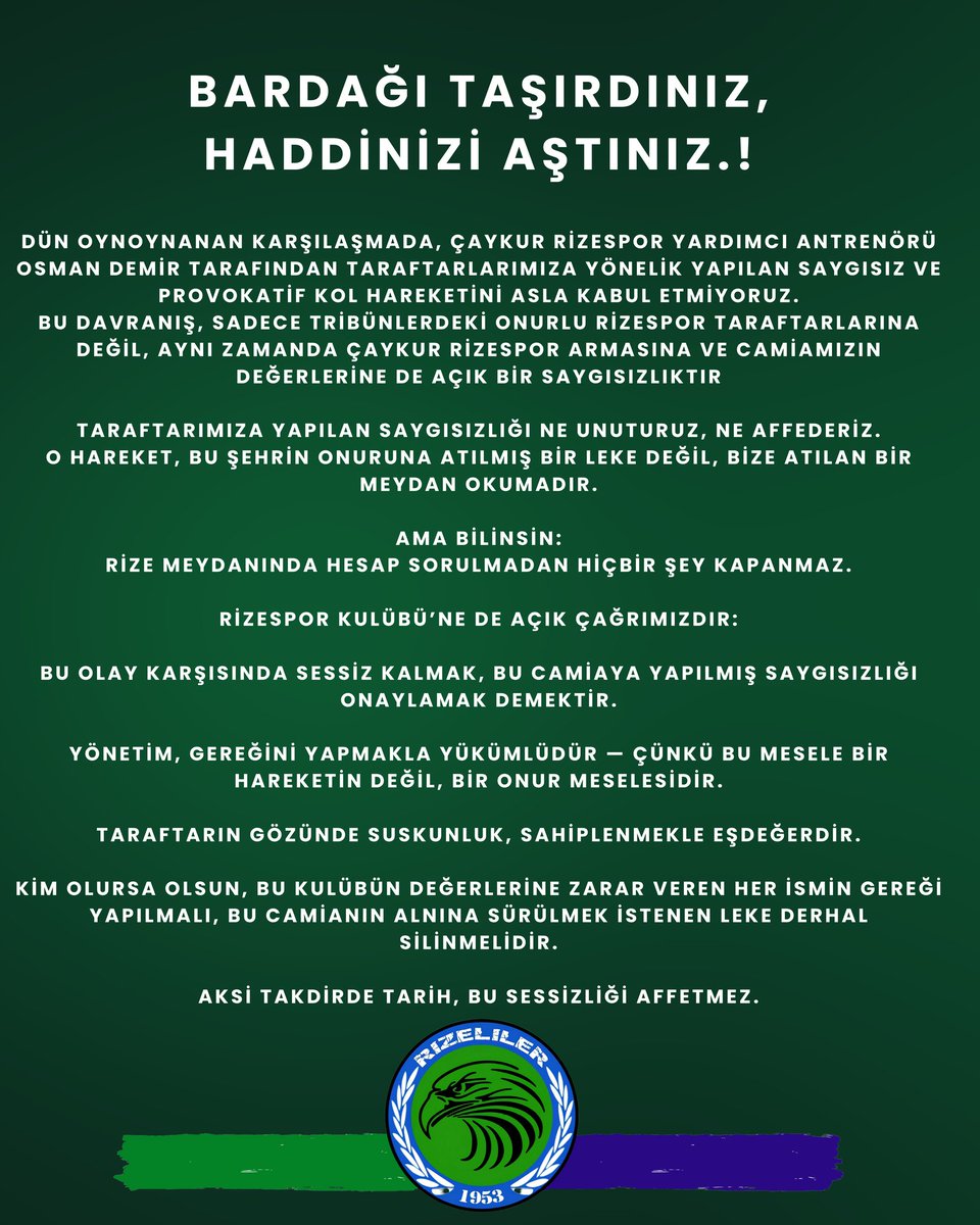 rizelilergrubu's tweet photo. Bardağı Taşırdınız, Haddinizi Aştınız! https://t.co/UcsJ386qqX