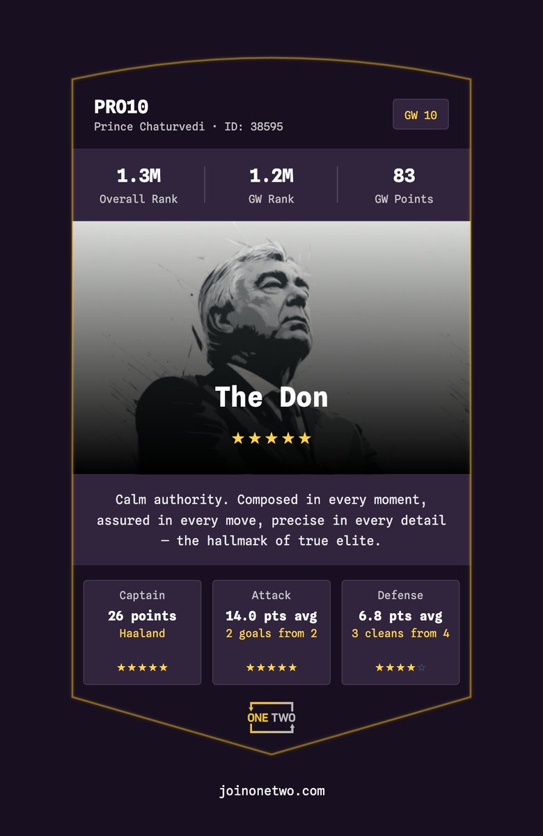 THE DON! 😎
Check yours at <a href="/joinonetwo_X/">One Two</a>