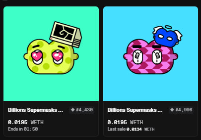 Xrtrashbin's tweet image. 🚀 빌리언즈 수퍼마스크 NFT Giveaways 이벤트!

@billions_ntwk 는 개인적으로 진심으로 야핑하고 있는 상황인데, 에드작 부터 @KaitoAI  야핑까지 꾸준히 참여하고 있습니다. 간단하게 참여하고 NFT 까지 획득할 수 있는 이벤트를 하나 진행하고자 합니다.

- Billions SuperMASK NFT 1개
-…