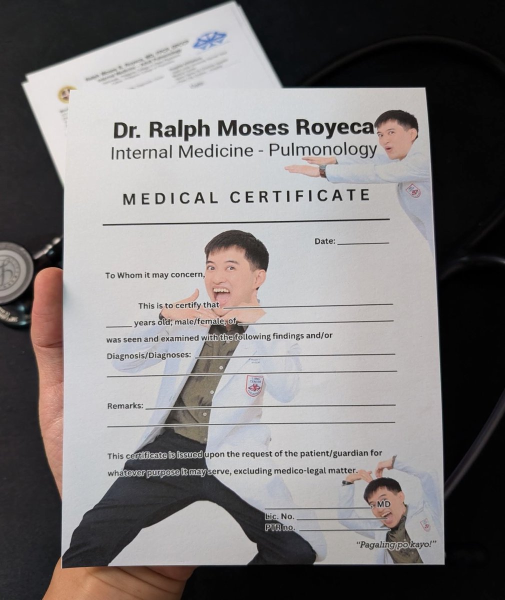 genieletsfly's tweet photo. Over the phone:
Nurse: "Doc, pavalidate po ako ng med cert."
👨‍⚕️: "May mukha po ba ako diyan?"
Nurse: "Wala po doc."
👨‍⚕️: "Peke yan."

Ang dami kong tawa dito 😂😂

📷 ctto #medcertificate #iwasforge https://t.co/fz1lItb5Za