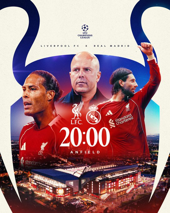lfcstreamhd's tweet image. #UCL MATCHDAY 🔴💫

Under the lights at Anfield as the Reds host Real Madrid in MD4 ✊

Follow @lfcstreamhd For Live Stream