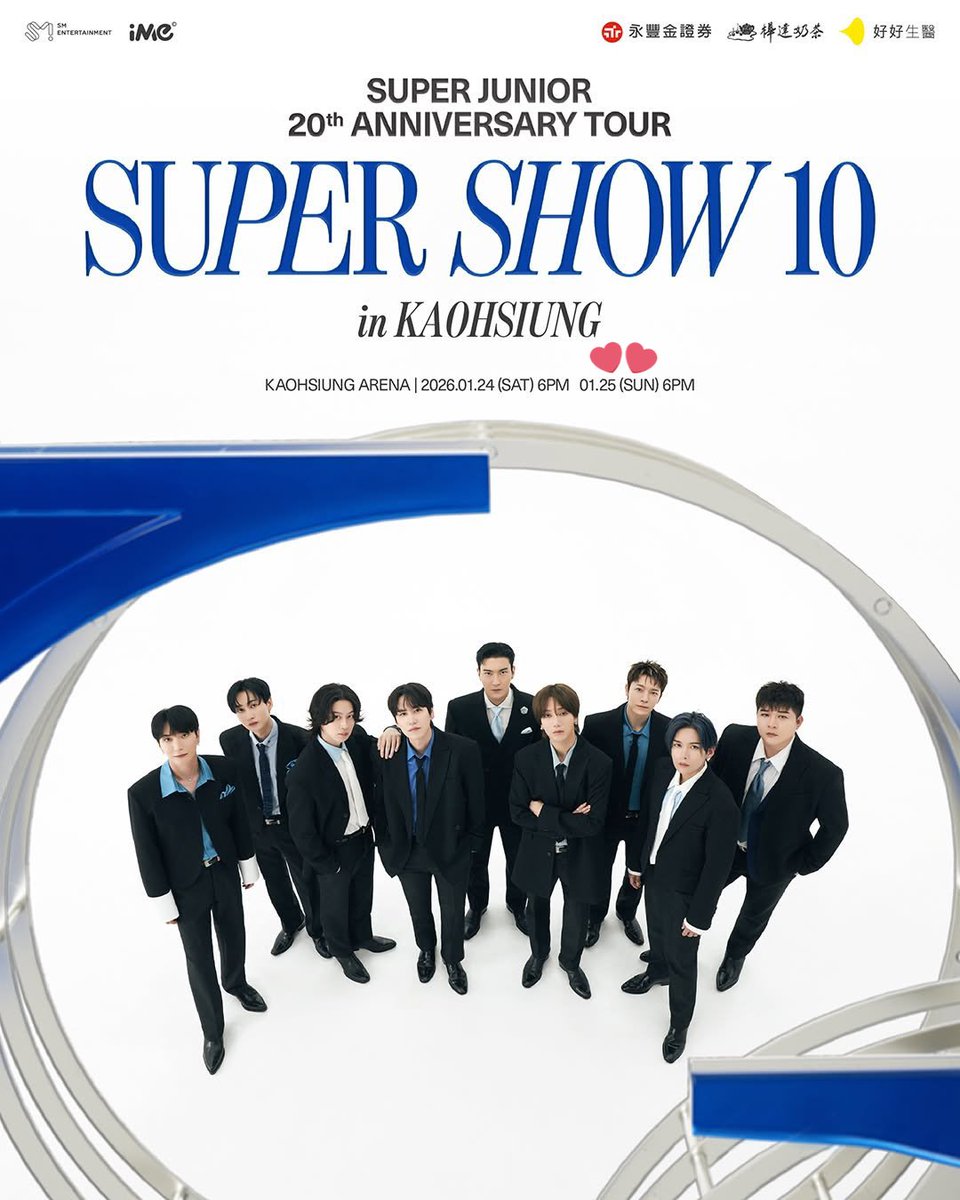 Super Show 10 in Mainland over all have 8 days show

Taipei > 3 days (14-16 Nov ‘25)
Macau > 3 days (9-11 Jan ‘26)
Kaohsiung > 2 days (24-25 Jan ‘26)

Each stop add 1 more day from original schedule 👏🏼👏🏼👏🏼

<a href="/SJofficial/">SUPER JUNIOR</a> 
#SUPERJUNIOR #SUPERSHOW10
