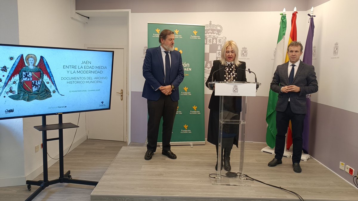 #AHORA Se presenta la exposición "Jaén entre la Edad Media y la Modernidad" que se celebrará en los Baños del Naranjo con la exposición de 16 documentos históricos. Estará abierta desde el 13 de noviembre hasta el 13 de enero #Cultura #patrimonio <a href="/AytoJaen/">Ayuntamiento de Jaén</a> <a href="/FundacionCRJ/">Fundación Caja Rural de Jaén</a>