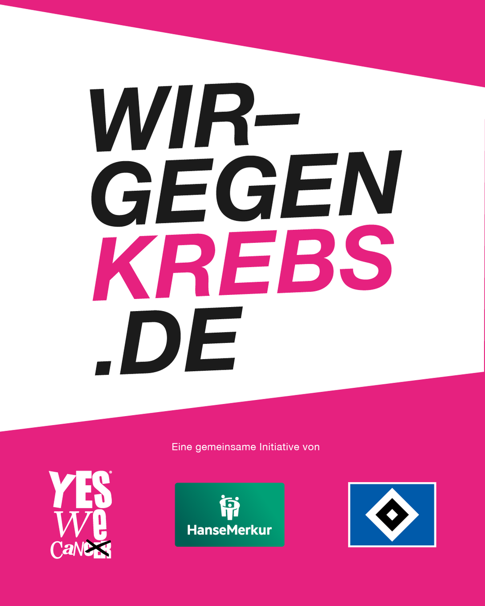 WIR GEGEN KREBS – gemeinsam stark!

Am 8. November setzen <a href="/HanseMerkurSpo/">HanseMerkur Sports</a>, HSV und yeswecan!cer ein gemeinsames Zeichen: Der HSV trägt das Logo der Krebs-Selbsthilfeorganisation yeswecan!cer auf der Brust – die HanseMerkur verzichtet dafür auf das eigene Logo.

Für eine