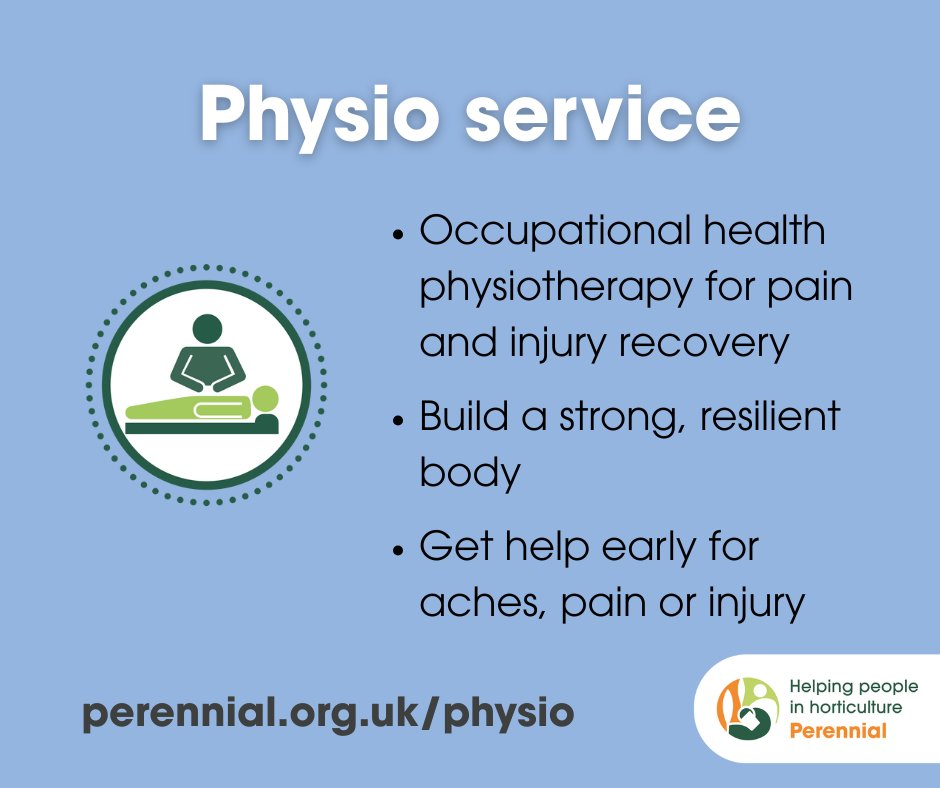 Aches and pains don’t have to hold you back.

<a href="/PerennialGRBS/">Perennial</a>’ free physiotherapy service* can help you recover from injury, manage pain and build strength, so you can keep going at work.

Get support early: perennial.org.uk/ways-we-help/y…

*Eligibility criteria apply

#PerennialHelps