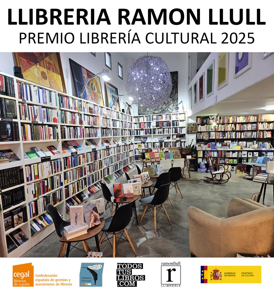 LibreriasCEGAL's tweet image. La Llibreria Ramon Llull de Valencia ha obtenido el Premio Librería Cultural 2025 otorgado por @LibreriasCEGAL, con el apoyo del Ministerio de Cultura (@culturagob). 

¡Muchas felicidades a todo el equipo!

#librerías #PLC2025 #premiolibreríacultural #cultura @todostuslibroscegal