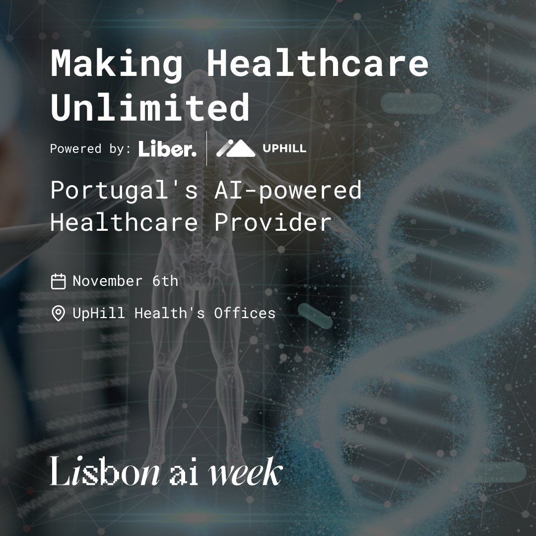 🩺Lisbon’s #AI healthcare scene is leveling up. “Making Healthcare Unlimited” by Liber unites innovators for live demos &amp; bold talks on the future of #HealthTech. Join on Nov 6 at <a href="/uphillhealth/">UpHill Health</a> to see how #AI is reshaping care. 🎟️ luma.com/t0mowu9j