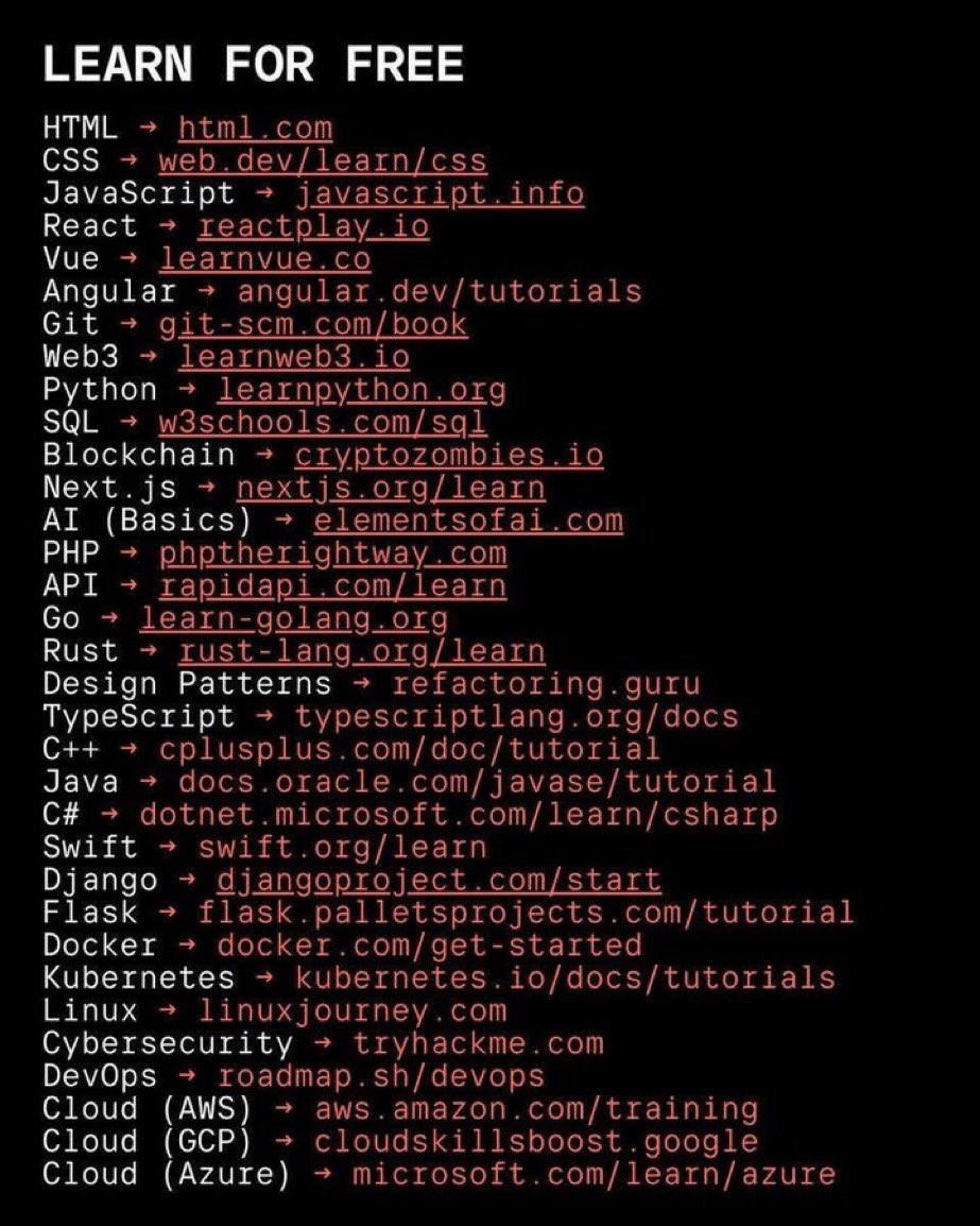 thestaffbridge's tweet image. Learn these tech skills 👇for free:

#TechSkills #Learn #StaffBridge