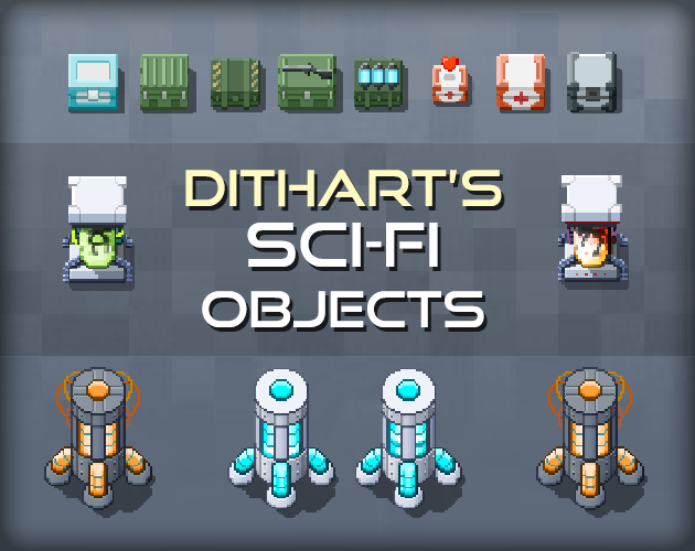hodittha's tweet photo. Did you know?🙃
You can now get all my sci-fi themed tilesets and assets together in one discounted bundle! Look for the DithArt’s Big Sci-Fi Sale on https://t.co/mWVcO2Chwv if you’d like to check it out:

https://t.co/qCbQrP09xu

#indiedev #pixelart #gameasset #gameart #gamedev https://t.co/4MYH3frLiO