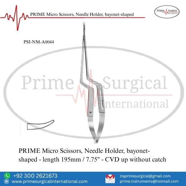 Aqsaprime230's tweet image. PRIME Surgical – Zia presents Bayonet Needle Holder (CVD Up, No Catch) ✂️
Code: PSI-NM-A0044 | 195 mm / 7.75”
Smooth control &amp;amp; unmatched precision for micro-sutures.
📧 zia@primesurgicalinternational.com
🌐 primesurgicalinternational.com

#PrimeSurgical #NeedleHolder #MicroInstruments
