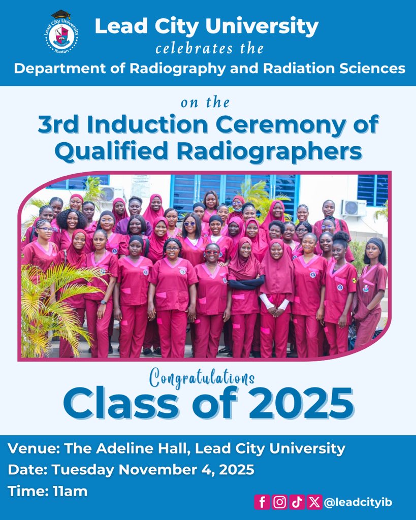 LeadcityIB's tweet image. Congratulations to Qualified Radiographers getting inducted today! 🎉

We celebrate these 65 Qualified Radiographers for their hard work, dedication, and excellence throughout their training. 

Your commitment to learning and service in the field of medical imaging has truly