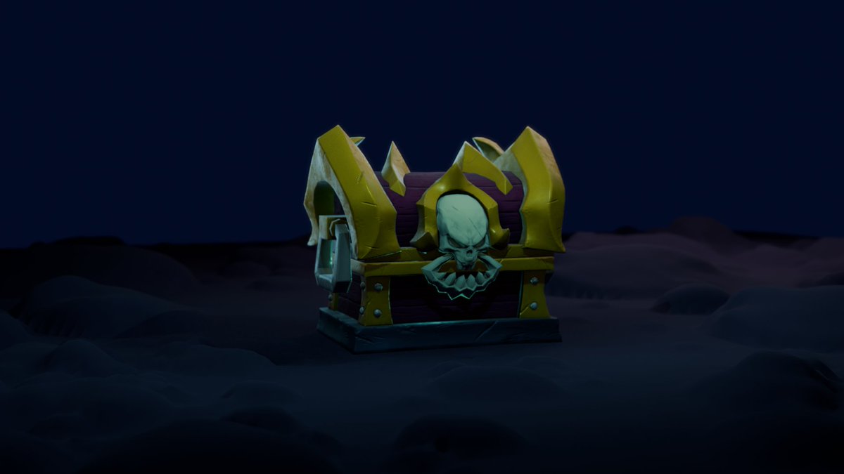 yakinikumonjya's tweet image. ゲームアセット用の宝箱作成中
10個まとめて販売予定
1個目　どくろの宝箱
#UnityAsset