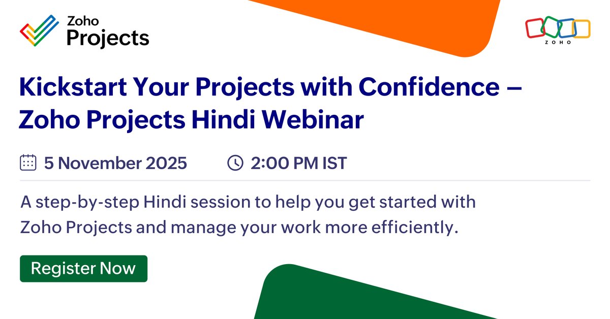 ZohoProjects's tweet image. You’re already using India’s most favorite project management software. Now,  learn all about it in the country’s most widely spoken language. Register now!  zurl.co/9GUL5
