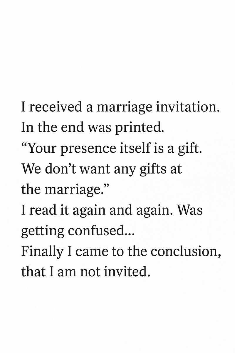 yashvikajain's tweet image. “When English becomes too advanced for wedding invites 😂💀 #FunnyPost #English #GrammarFails #Relatable #Meme #ViralTweet #IndianHumor #LOL #TrendingNow”