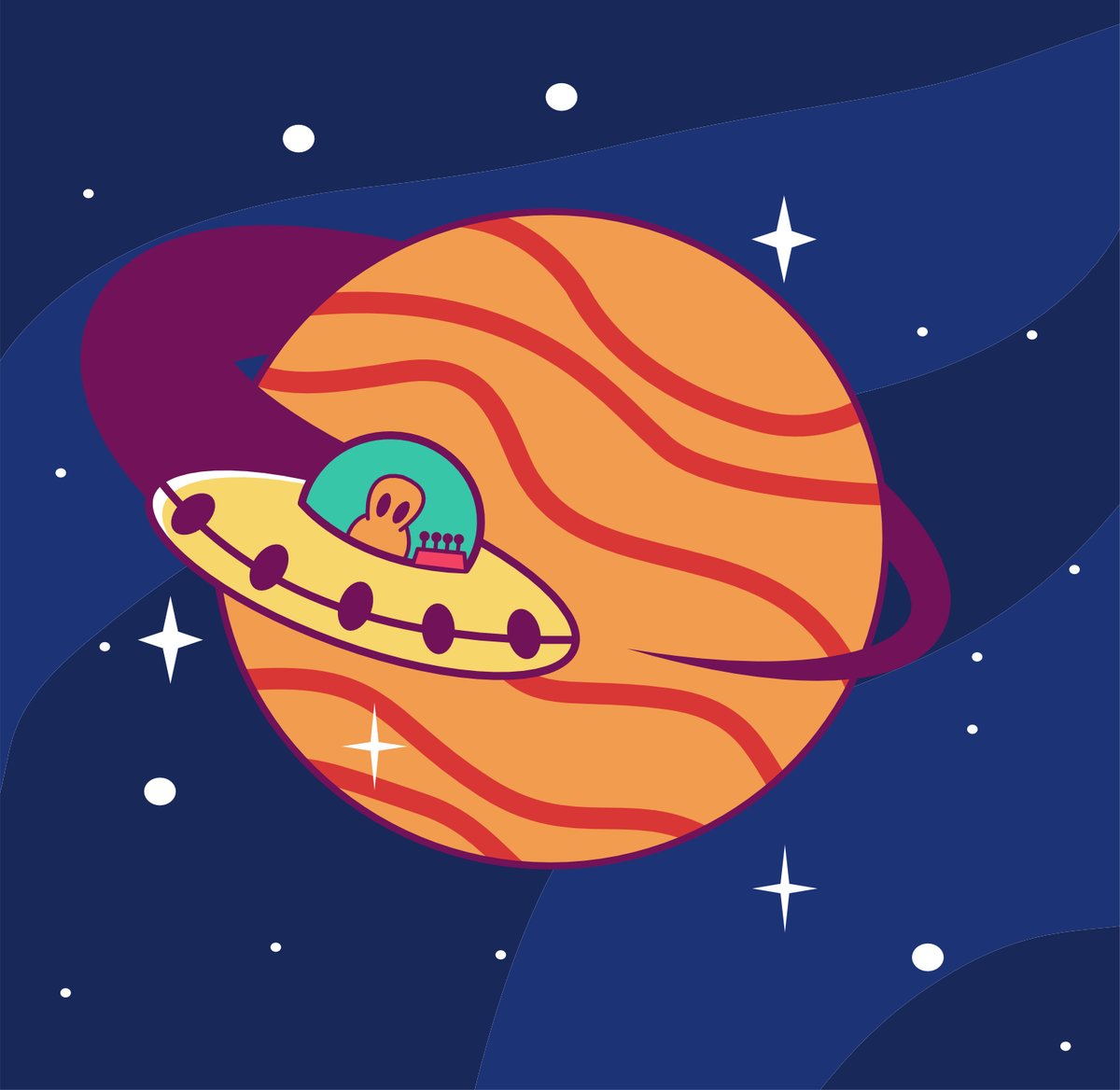 Exploring galaxies and beyond with @vaunsarts 🛸

Check out more of Oneil's work
🦉owlillustration.com/portfolio/onei…

#illustration #alien #portfolio #artwork