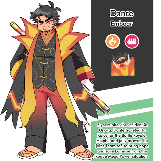 [#Pokemon / #PokemonLegendsZA] Part 1 of my Legends Z-A gijinka/humanizations (Emboar, Barbaracle, and Chesnaught)!
The Emboar is actually the same guy I designed for my Pokemon White team gijinka, he's Mega Evolved now :) 