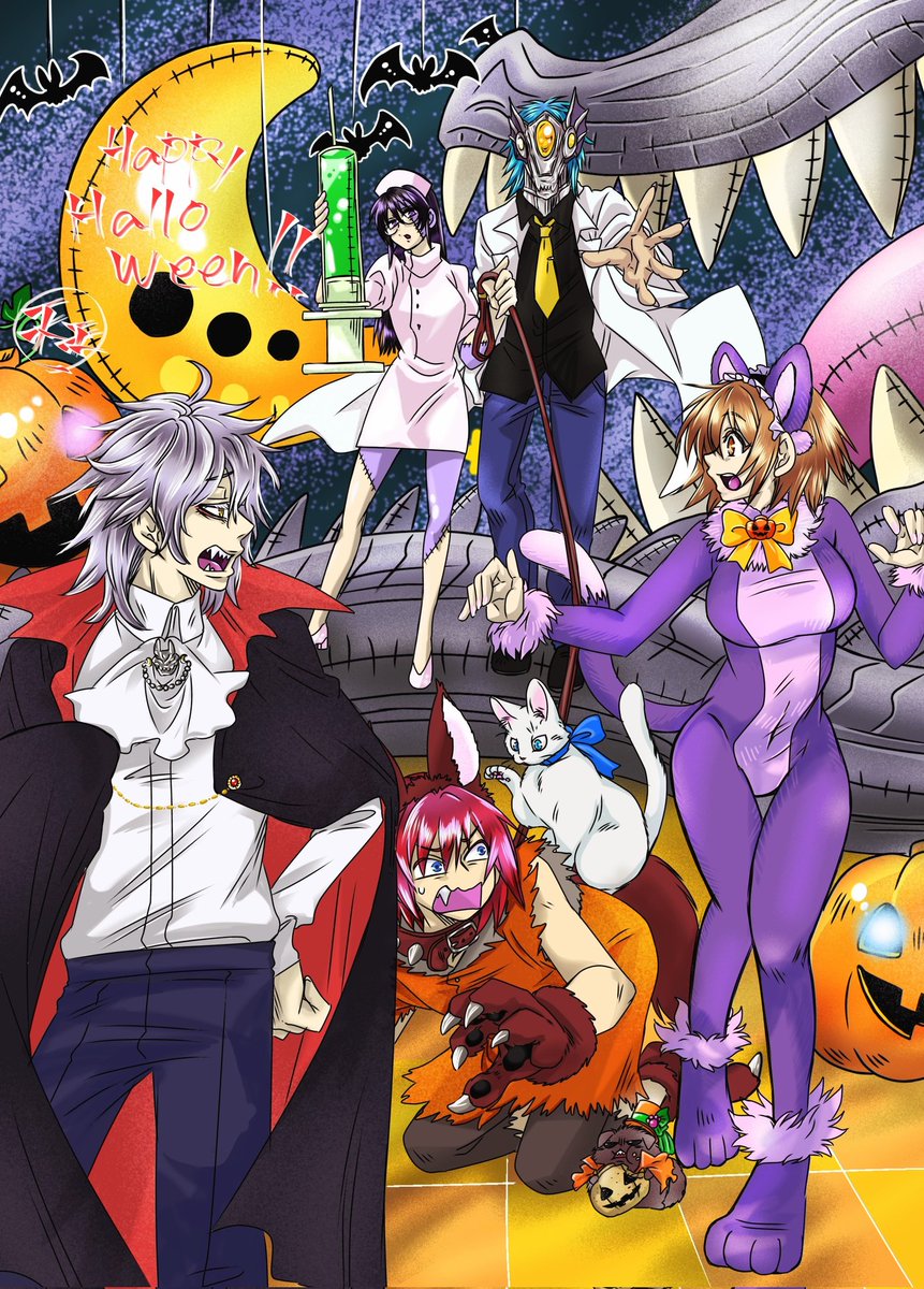tian232445's tweet image. ハロウィンイラスト完成しました!✨✨
やっと言える…HAPPYHALLOWEEN!!✨🎃✨(大遅刻！)
#ハロウィンイラスト
#HappyHalloween