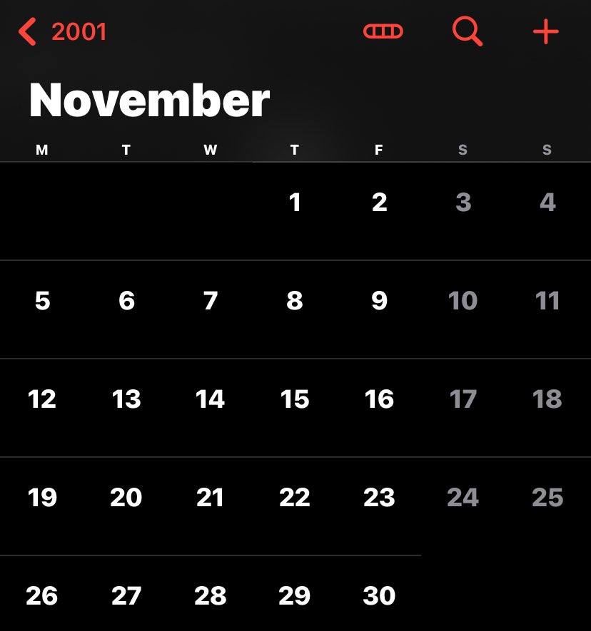 4th November 2001 is a Sunday o Adwoa