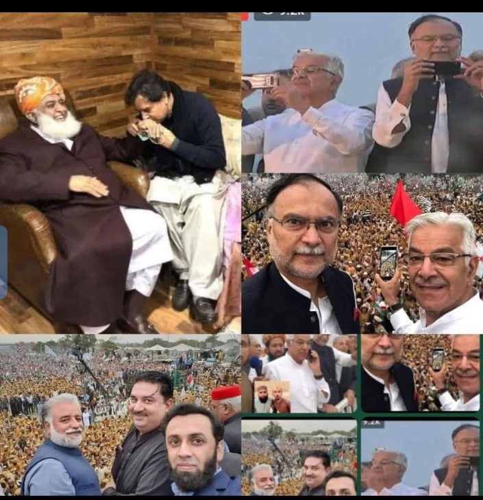 مولانا فضل الرحمٰن صاحب جنکے لیے حجر اسود تھے وہ بھی آج اسٹیبلشمنٹ کی گود ملنے کے بعد کہتے ہیں مولانا صاحب حد سے تجاوز کررہے ہیں وہ جو مولانا کے جلسوں میں سیلفی لینا تبرک سمجھتے تھے وہ بھی آج کہتے ہیں مولانا کو نرم لہجہ اپنانا چاہئیے 
ایک بات کان 👂 کے ساتھ ساتھ تمام سوراخ کھول