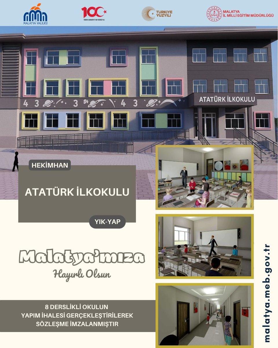 📌Hekimhan ilçemize hayırlı olsun..
Bakanlığımızın büyük destekleri ile yatırımlarımıza tüm hızımızla devam ediyoruz.
<a href="/Yusuf__Tekin/">Yusuf Tekin</a> <a href="/SeddarYavuz/">Seddar Yavuz</a> <a href="/bilalmacit/">Bilal Macit</a> <a href="/MalatyaMem/">MALATYA İL MİLLİ EĞİTİM MÜDÜRLÜĞÜ</a>