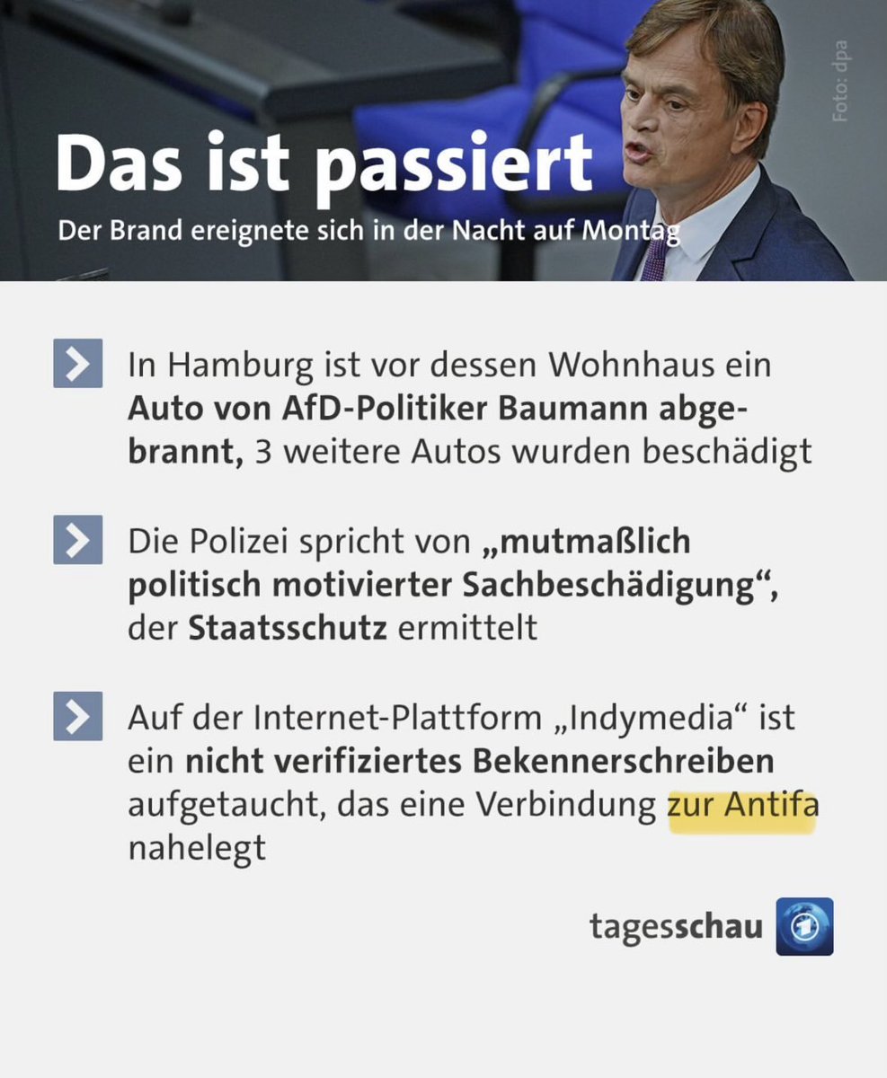 goerkemcim's tweet photo. Die Tagesschau redet von „der“ Antifa, als ob das EINE geschlossene Organisation wäre und tragen so die rechte Verschwörung in den öffentlich-rechtlichen Diskurs. Was ein Versagen eines der reichweitenstärksten Leitmedien. Es gibt keine „Antifa“. https://t.co/imMtjlbIQb