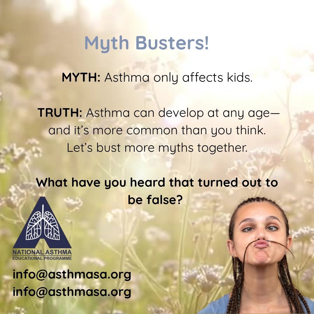 MYTH: Asthma only affects kids.

TRUTH: Asthma can develop at any age—and it’s more common than you think.

Let’s bust more myths together. What have you heard that turned out to be false? 

#AsthmaFacts #HealthEducation