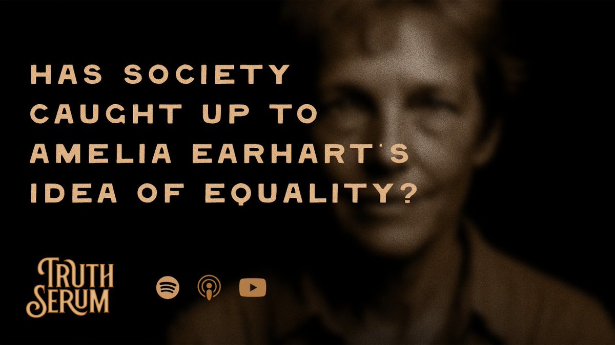 TruthSProject's tweet image. Amelia Earhart challenged limits nearly a century ago.
Has society finally caught up to her idea of equality?

It’s the one and only “Lady Lindy” on Truth Serum.

Listen now on Spotify or Apple at Truth Serum Podcast

Visit the website: truthserumproject.com/episode-4

#AmeliaEarhart…