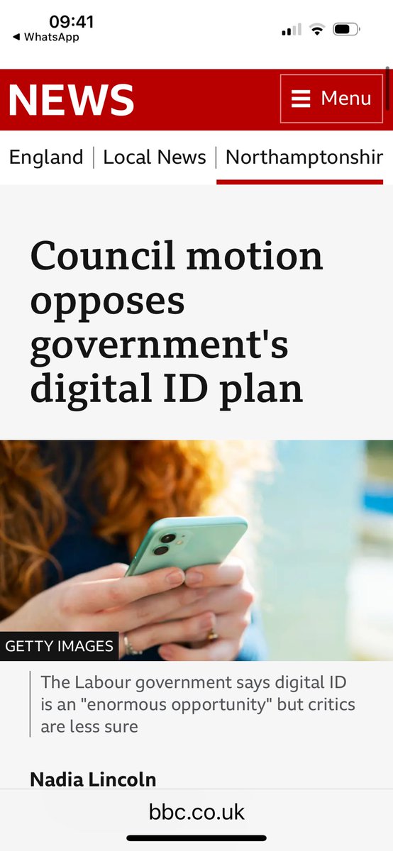 A council has passed a motion opposing the government's plans for compulsory digital ID calling it "a clear danger for our residents".
At a full council meeting, some members of Reform UK-controlled North Northamptonshire Council criticised the proposals and said a letter would