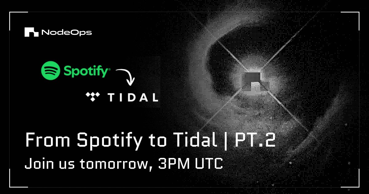 BuildOnNodeOps's tweet image. From Spotify to Tidal | PT.2

Tomorrow you’ll learn how to import your Spotify playlists directly into Tidal.

This live stream builds on last week’s session, so make sure to catch up if you missed it.

Key details:
→ When: tomorrow, 3 PM UTC
→ Where: Live on X and YouTube
→…