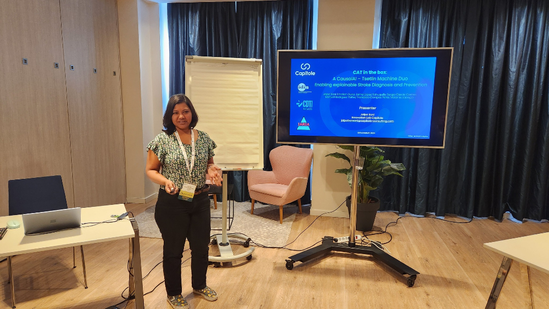 Capitole_Tech's tweet image. Capitole was honored to participate in EXPLAINABILITY 2025 in Barcelona.

Our teammate Jalpa Soni, represented Capitole showcasing her latest project focused on using data from patients who have suffered a brain stroke event and applying explainable AI techniques.