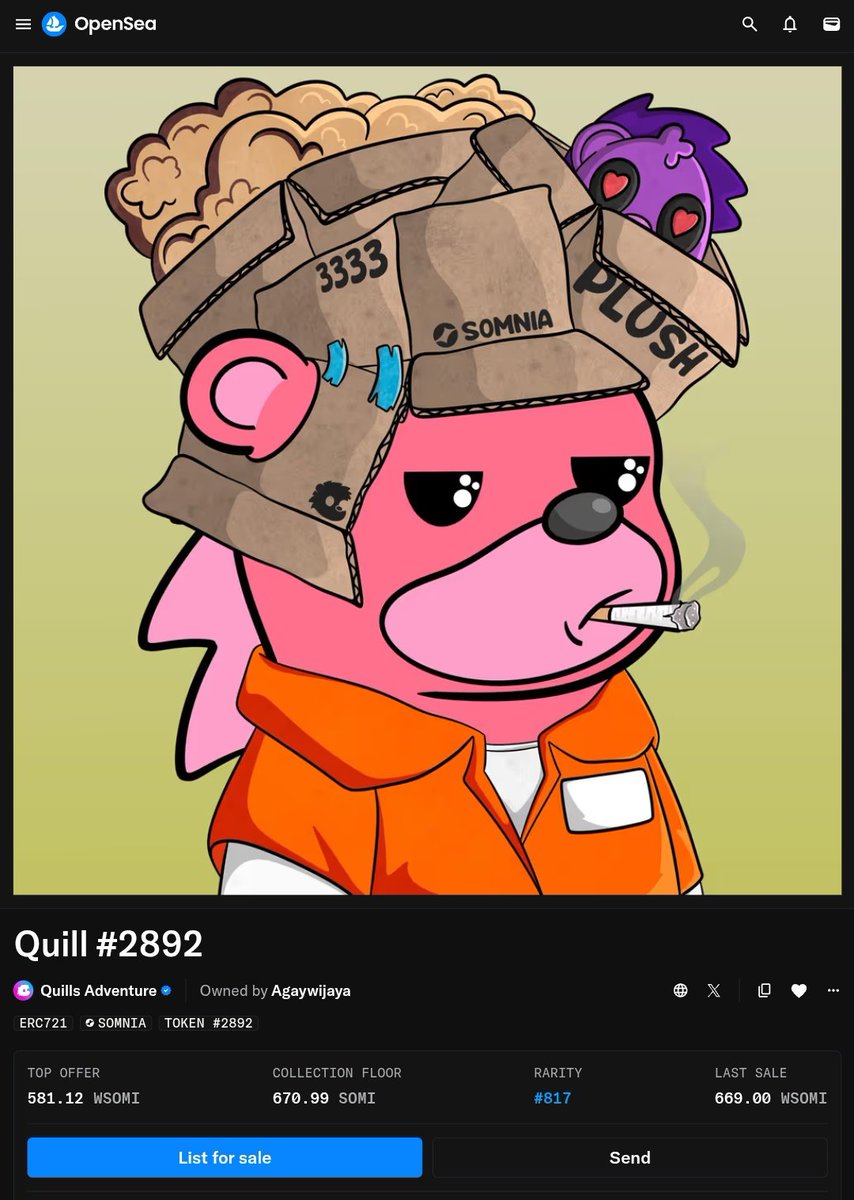 Hello family <a href="/Somnia_Network/">Somnia</a> just got my first <a href="/quillsadventure/">Quills</a> Nft collection it looks amazing 

Thank you <a href="/Deestar/">Deestar</a>  May God always bless good people

Stay With Somnia 💜💙