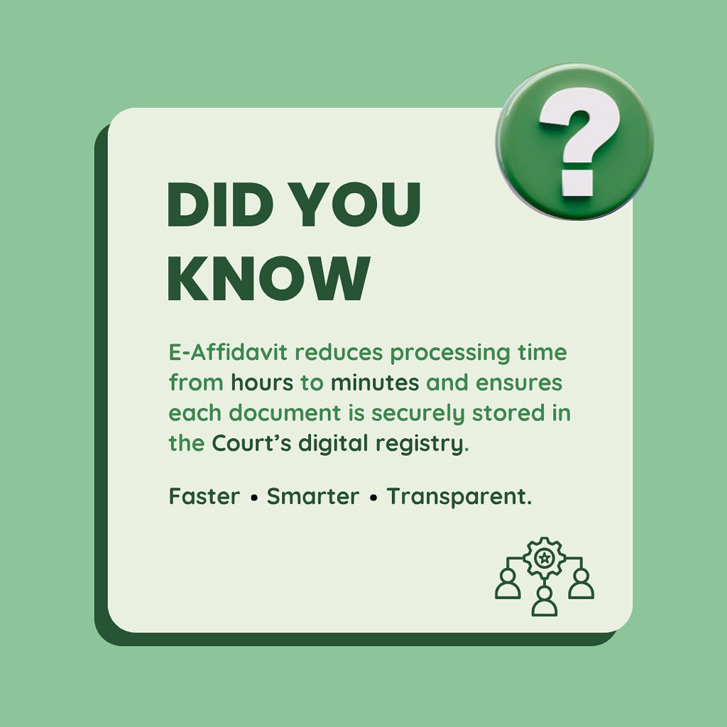 cisystems_'s tweet image. E-Affidavit reduces processing time from hours to minutes and ensures each document is securely stored in the Court’s digital registry.

Faster. Smarter. Transparent.

@inforpreneur_inc
@kadunaservices 
@_abujasevice

#DigitalCourt #EaffidavitNigeria #JusticeInnovation