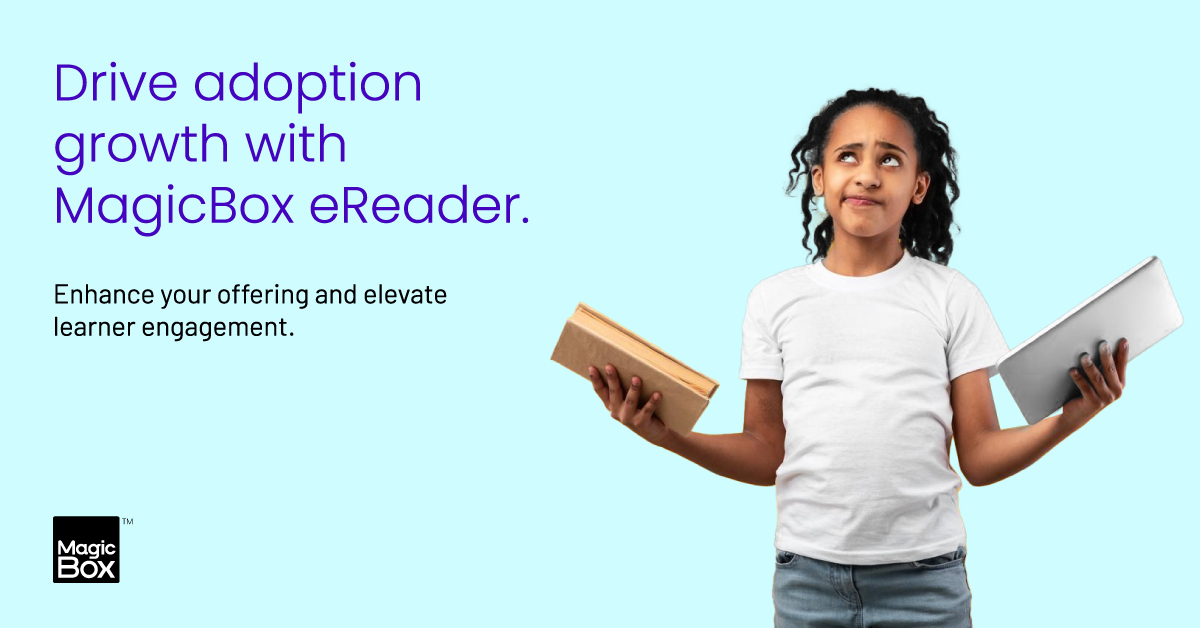 getmagicbox's tweet image. Great content deserves great engagement.
Let the MagicBox eReader power both. Learn more here - getmagicbox.com/magicbox-eread…
#ebookReader #edtech #k12publishing #digitallearning