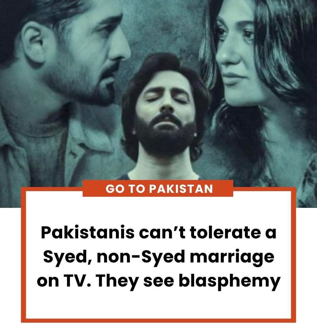 KhalidAAnsari4's tweet image. Shia activists in Dadu and Sindh, filed a blasphemy case against ARY Digital for airing the TV drama Sher. The complaint alleges that the show insults Syeds by portraying the marriage between a Syed girl and a non-Syed boy.

(via @Taimur_Laal )