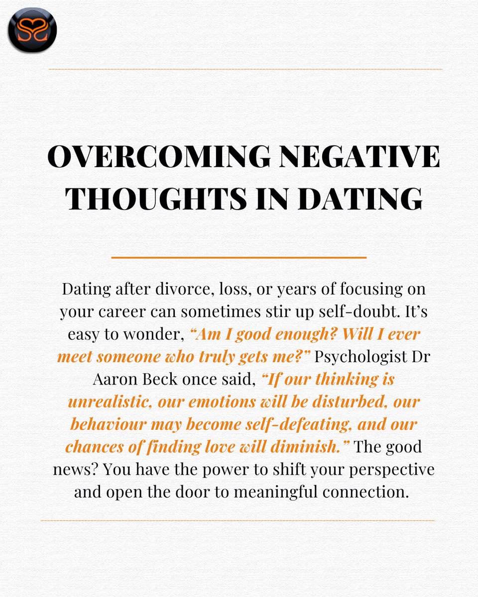🌟 Focus on what makes you a strong, confident individual today 
🌟 Reframe doubts into opportunities for growth and clarity 
🌟 Notice consistency and respect from others, it’s a sign of genuine interest 

#datingadvice #maturesingles #findloveagain #seriousdaters