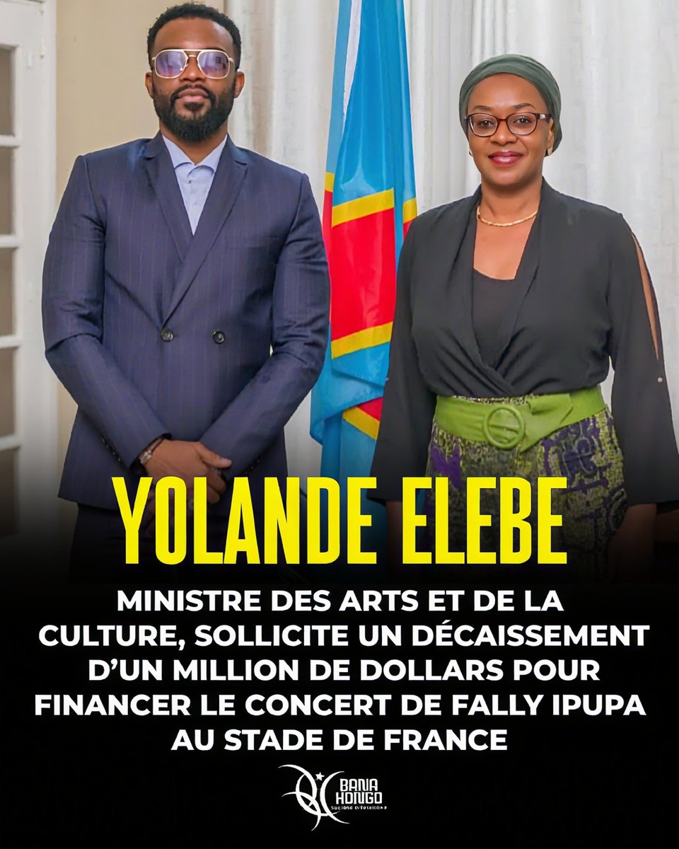 banakongo2's tweet photo. Yolande Elebe, ministre de la Culture, aurait sollicité 1 million $ du Trésor pour soutenir le concert de Fally Ipupa au Stade de France. Le document suscite des doutes sur la pertinence des dépenses et les motivations réelles de cette demande. https://t.co/KrH28oGmOQ