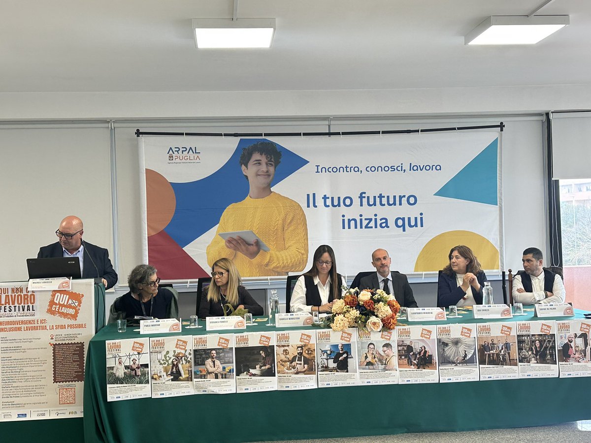 #041120225:Partecipiamo al “Qui non c’è lavoro Festival”organizzato da ARPAL Puglia. Un approfondimento  su #neurodivergenze e  accesso al mondo del lavoro. Sostenere l’inclusione lavorativa come un’opportunità di crescita dell’intero sistema produttivo. <a href="/CislPuglia/">Cisl Puglia</a> <a href="/CislLecce/">Cisl Lecce</a>