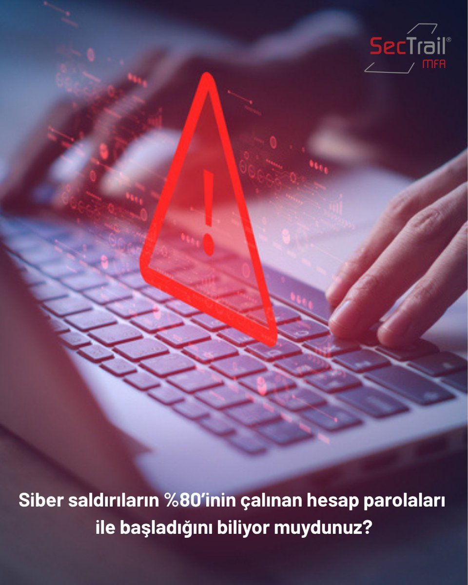 Siber saldırıların %80’inin çalınan hesap parolaları ile başladığını biliyor muydunuz? Kimlik doğrulamada ikinci adım artık bir tercih değil, zorunluluk.

🔒Tek tıklamayla güvenli erişim
⚙️Regülasyon uyumlu çok faktörlü doğrulama
🌐Portal,VPN, uzak erişimlerde tam entegrasyon