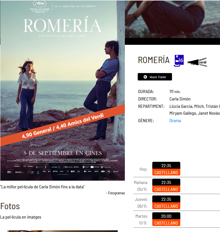 jpome34's tweet photo. @AccionCine @FESOCAinfo @CNSEinfo @cinesverdibcn Esta pelicula Romeria no tiene subtitulos para los sordos. https://t.co/pFmtlOxwx4