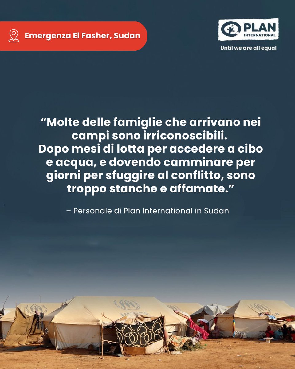 #ElFasher: l’assedio sta causando fame e impedendo l’arrivo degli aiuti umanitari. Questa brutalità deve finire.
Il conflitto in #Sudan ha generato la più grande crisi umanitaria al mondo: oltre 24,6 milioni di persone vivono in grave insicurezza alimentare.
#aiutiumanitari