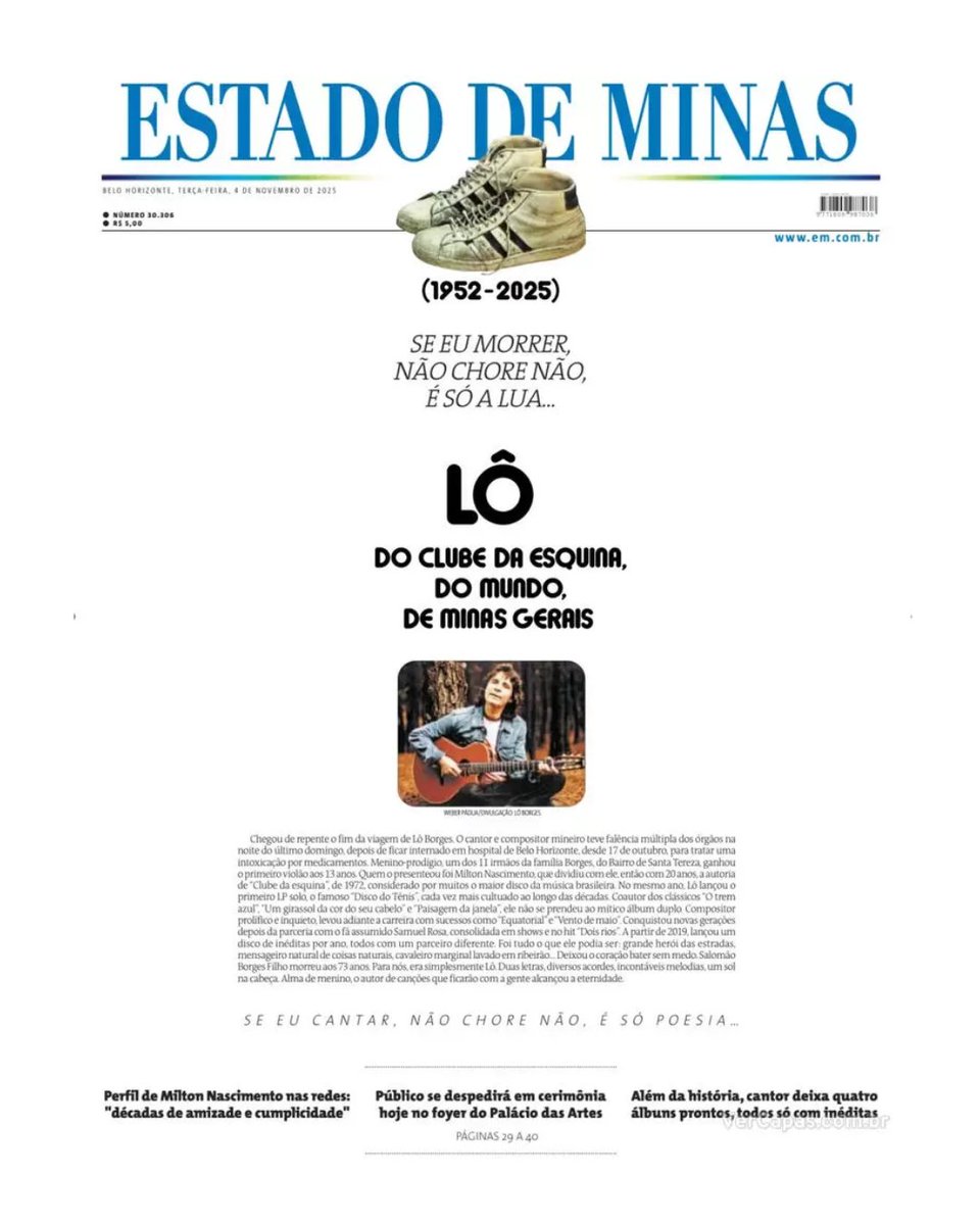 Bom dia! ☀️

Veja os destaques da edição impressa do Estado de Minas desta terça-feira, 4 de novembro de 2025.

🔗 Leia mais em: em.com.br

#EM #EstadodeMinas