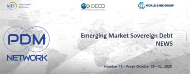 📣The Emerging Market Debt  News - Weekly Newsletter n. 42, 2025 -🗓️ Week October 25-31
is now available here👉shorturl.at/VnNGw
📝Subscribe to our newsletters 
 👉bit.ly/495cxJG
#publicdebt #sovbonds #EmergingMarkets
<a href="/MEF_GOV/">MEF</a>
<a href="/OECD/">OECD ➡️ Better Policies for Better Lives</a>
<a href="/WorldBank/">WorldBank</a>