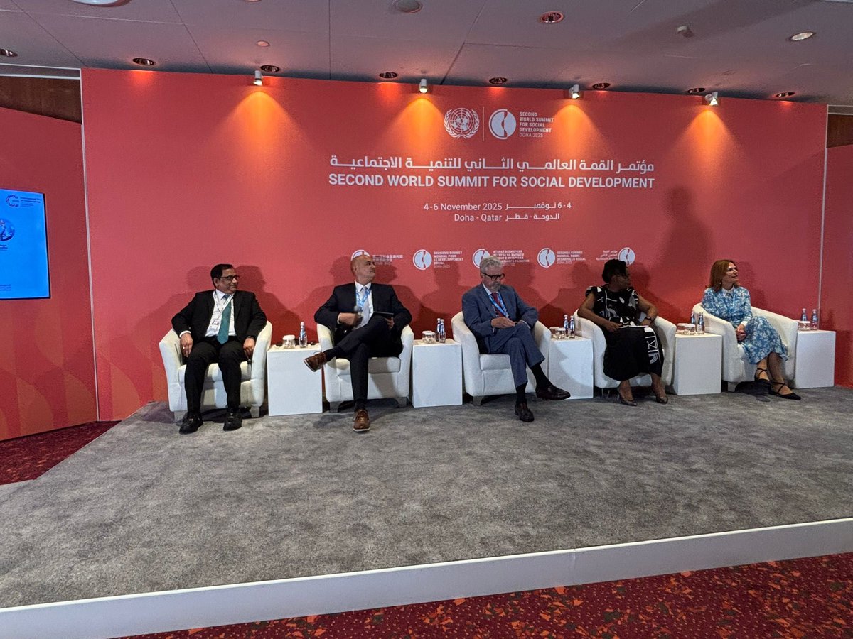KiritkrJPatel's tweet image. I am honoured to share my views during the panel discussion on “Contract for a New Global Economy” at the UN WSS Summit, Doha, highlighting the vital role of Agriculture in building a fairer, more cooperative world.

Also, Proud to present India’s vision of “Sahkar Se Samriddhi”…