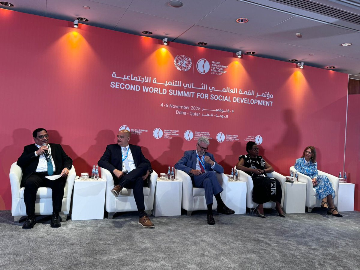 KiritkrJPatel's tweet image. I am honoured to share my views during the panel discussion on “Contract for a New Global Economy” at the UN WSS Summit, Doha, highlighting the vital role of Agriculture in building a fairer, more cooperative world.

Also, Proud to present India’s vision of “Sahkar Se Samriddhi”…