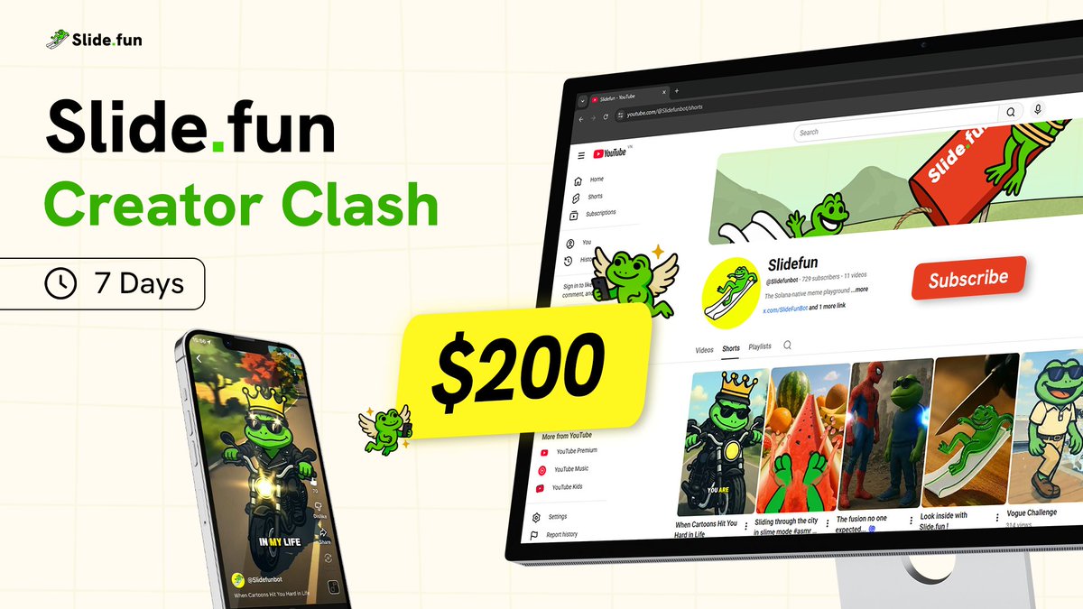 codesam707's tweet image. 🚨 $200 up for grabs!  

@SlidefunBot is rewarding content creators memes, threads, tutorials, bring it on 🎨💰  

How to join: x.com/SlideFunBot/st…  

#SlideFun #Web3Creators #OnchainContent